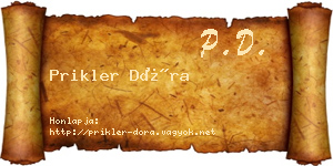 Prikler Dóra névjegykártya